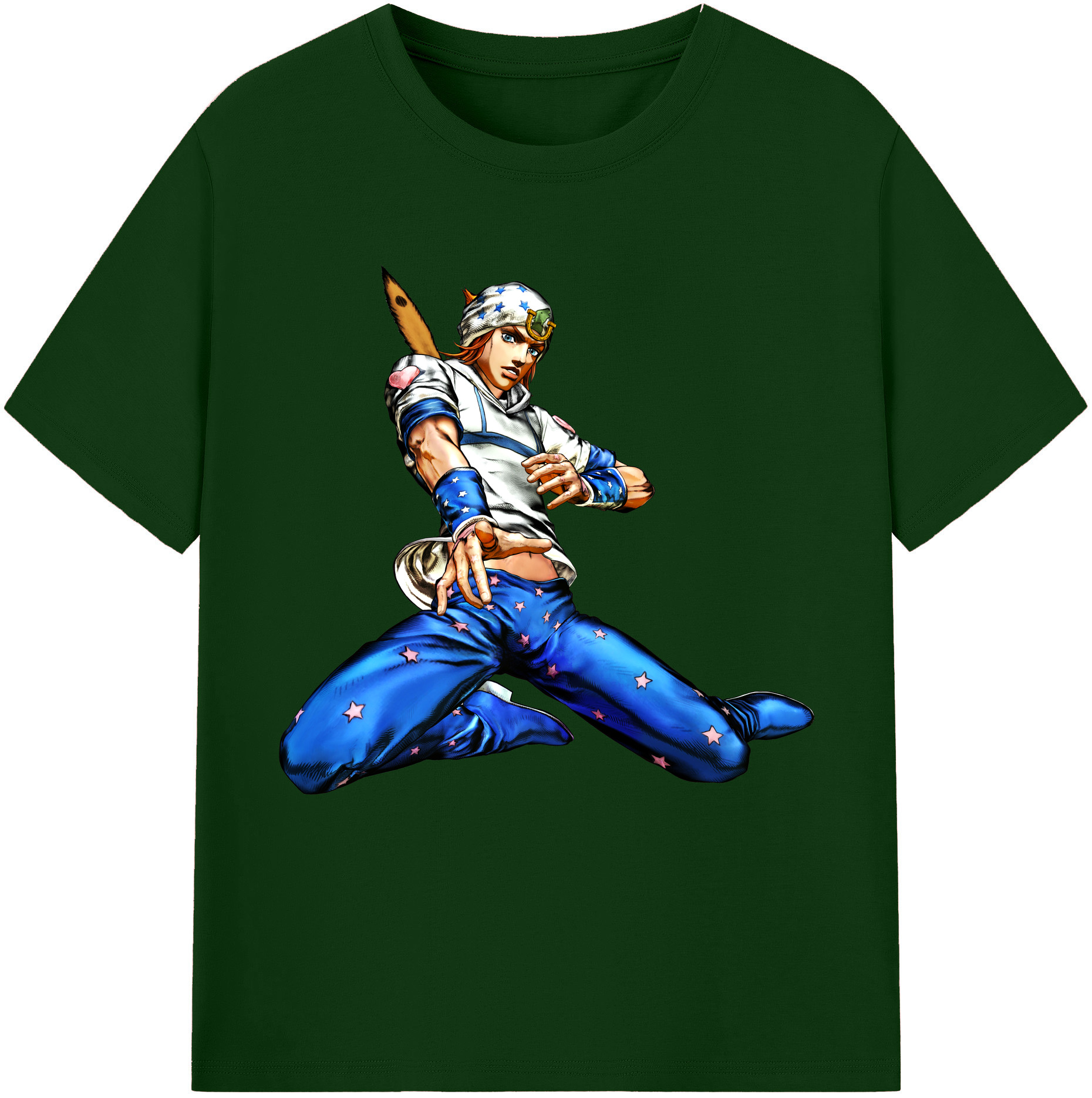（画像用） ジョジョの奇妙な冒険 ジョナサン?ジョースター JoJo's Bizarre Adventure Jonathan Joestar 綿100％半袖Tシャツ（フロントプリント）